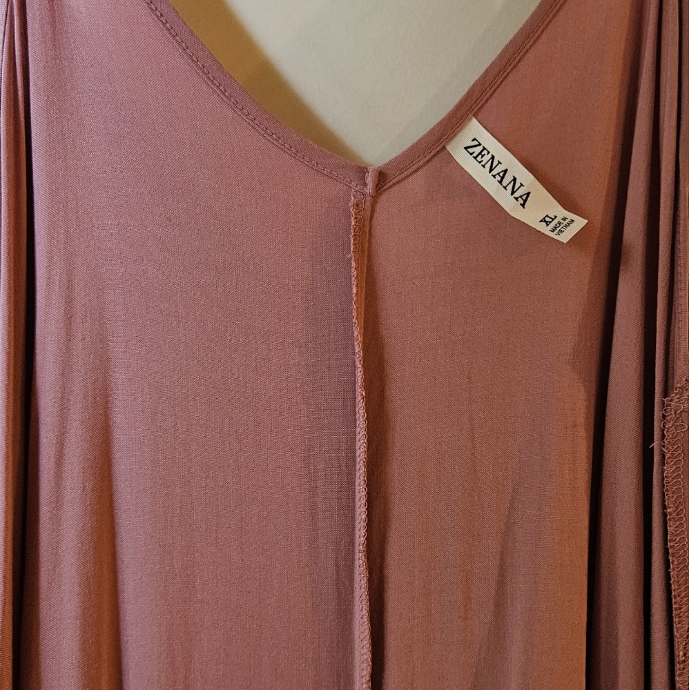 Zenana Light Rose Sleeveless Maxi Dress  100% Rayon - Picture 4 of 4